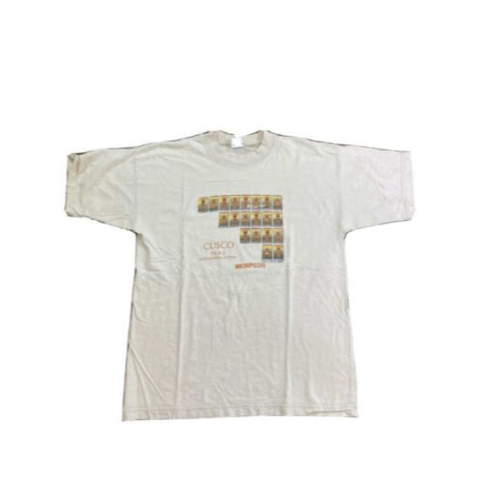 CREACIONES JARA Tan Short Sleeve T-Shirt MACHU PICCHU PERU Cusco